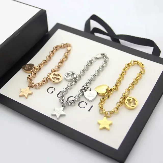 Gucci Silver Chain-Link Charm-Adorned Bracelet 7
