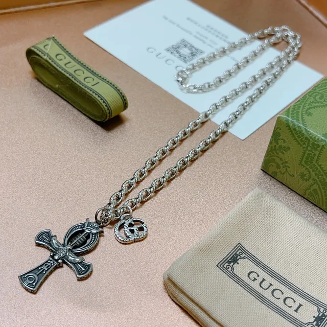 Gucci Symbolic Ankh and Interlocking G Charm Necklace 2