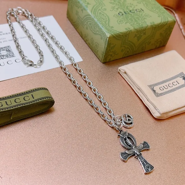 Gucci Symbolic Ankh and Interlocking G Charm Necklace 5