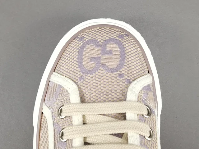 Gucci Tennis 1977 Beige Monogram Web Stripe Lifestyle Sneakers 10