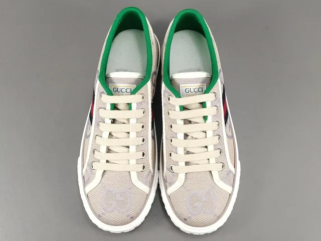 Gucci Tennis 1977 Beige Monogram Web Stripe Lifestyle Sneakers 16