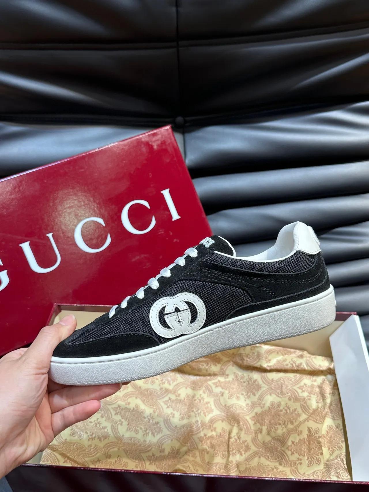 Gucci Tennis 1977 Black and White Lifestyle Sneakers 6