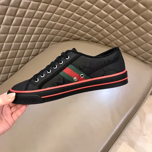 Gucci Tennis 1977 Preto Verde Vermelho Rosa Tênis Lifestyle 2