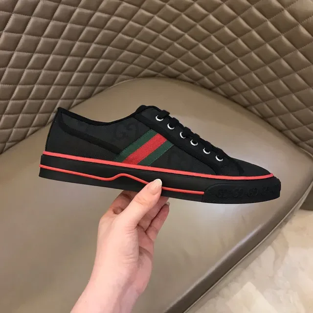Gucci Tennis 1977 Preto Verde Vermelho Rosa Tênis Lifestyle 5