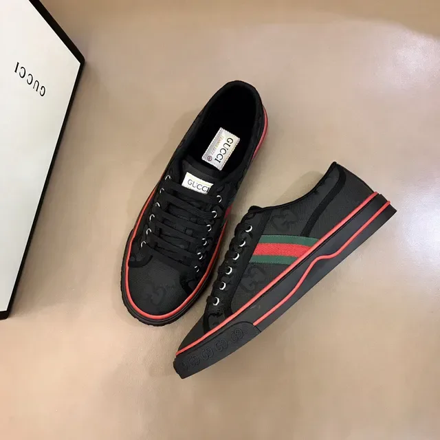 Gucci Tennis 1977 Preto Verde Vermelho Rosa Tênis Lifestyle 6