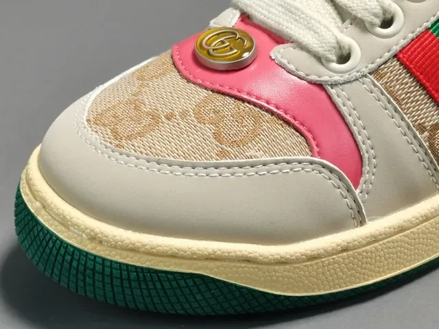 Gucci Tennis 1977 GG Monogram Web Stripe Pink Lifestyle Sneakers 2