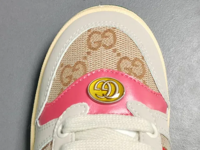 Gucci Tennis 1977 GG Monogram Web Stripe Pink Lifestyle Sneakers 9