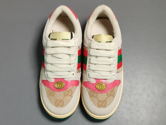 Gucci Tennis 1977 GG Monogram Web Stripe Pink Lifestyle Sneakers 18