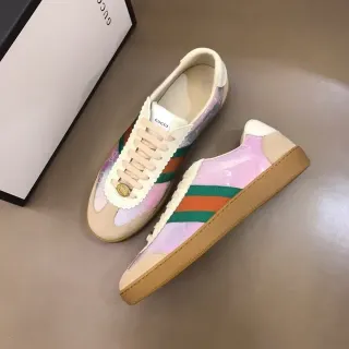 Gucci Tennis 1977 Iridescent Pink Web Stripe Lifestyle Sneakers