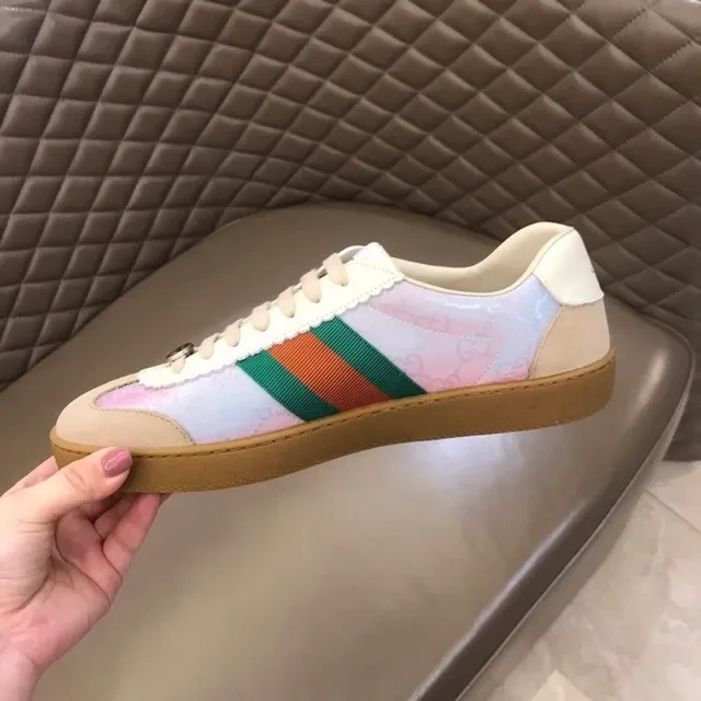 Gucci Tennis 1977 Iridescent Pink Web Stripe Lifestyle Sneakers 8