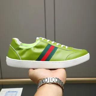 Gucci Tennis 1977 Lime Green Web Stripe Lifestyle Sneakers