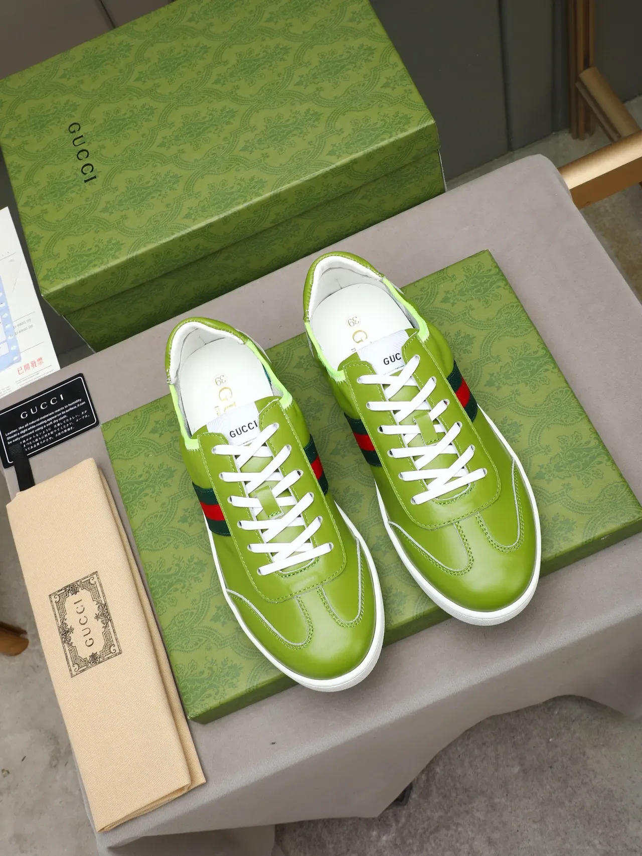 Gucci Tennis 1977 Verde Lima Listra Web Tênis Lifestyle 3