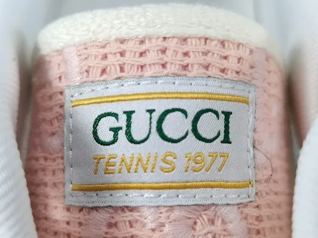 Gucci Tennis 1977 Pink Woven Web Stripe Lifestyle Sneakers 4