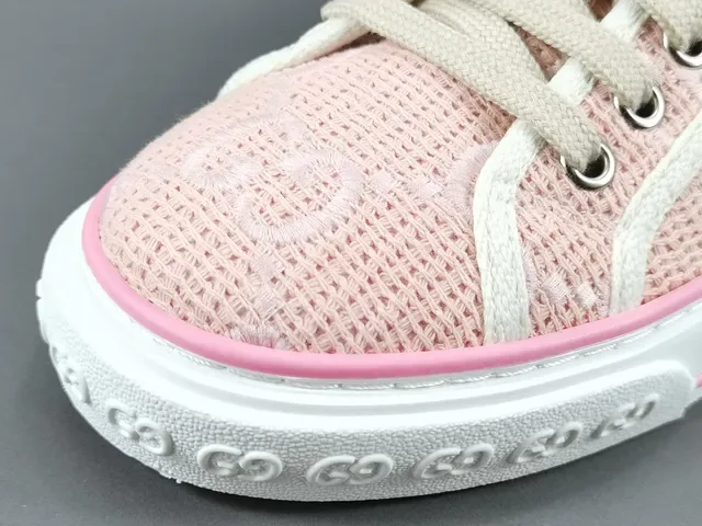 Gucci Tennis 1977 Pink Woven Web Stripe Lifestyle Sneakers 9
