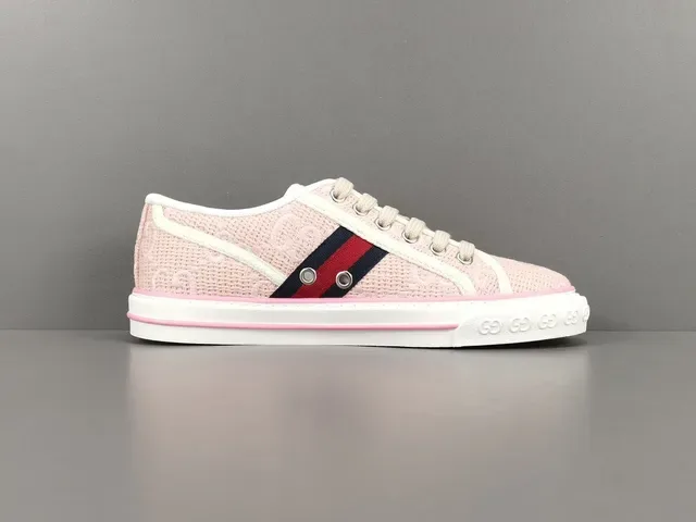 Gucci Tennis 1977 Pink Woven Web Stripe Lifestyle Sneakers 18