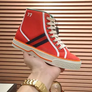 Gucci Tennis 1977 كانفاس أحمر أسود أبيض برتقالي سنيكرز نمط حياة