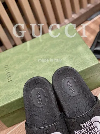 Gucci x The North Face Monogrammed Black Slide Slippers 2