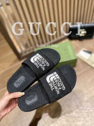 Gucci x The North Face Monogrammed Black Slide Slippers 3