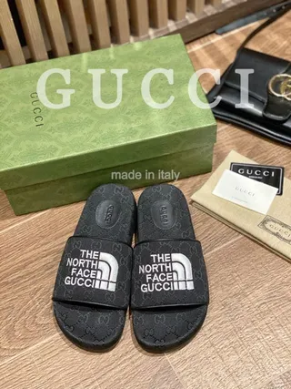 Gucci x The North Face Monogrammed Black Slide Slippers 4