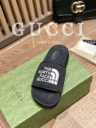 Gucci x The North Face Monogrammed Black Slide Slippers 5