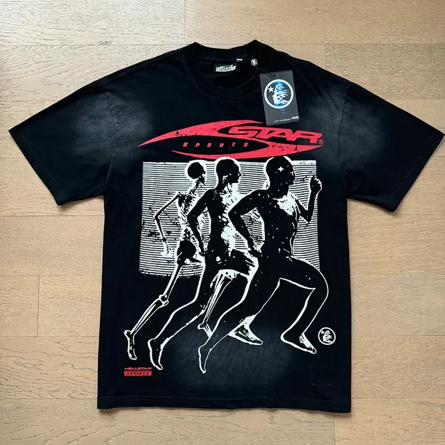 Hellstar Graphic Flame Print Black and Red Tracksuit 3
