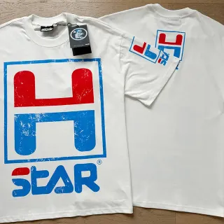 تي شيرت أبيض Hellstar H Star بطباعة جرافيك