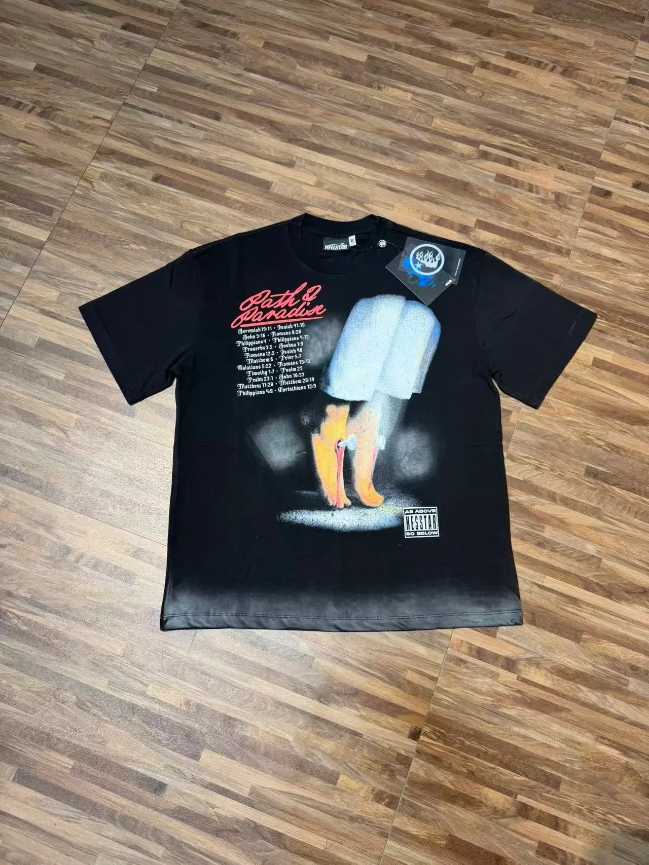 Hellstar Path to Paradise Tour 1996 Graphic Print Black T-Shirt 2