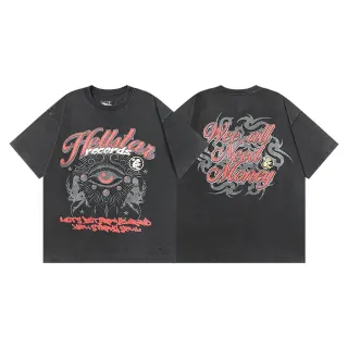 تيشيرت جرافيك على الوجهين Hellstar Records أسود مغسول
