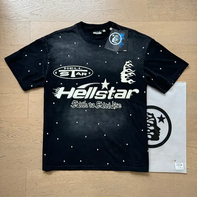 Hellstar Redvise أسود أبيض قماش مثخن مطبوع نجم مجموعة كاجوال 5
