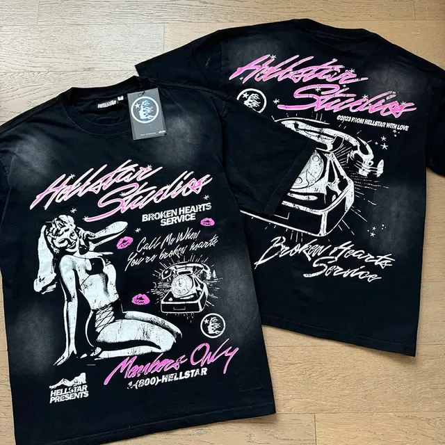 Hellstar Studios Broken Hearts Service Oversized Graphic T-Shirt 4