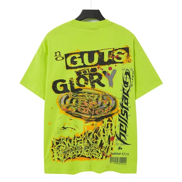 Hellstar Studios Oversized Graphic Print Lime Green T-Shirt 3