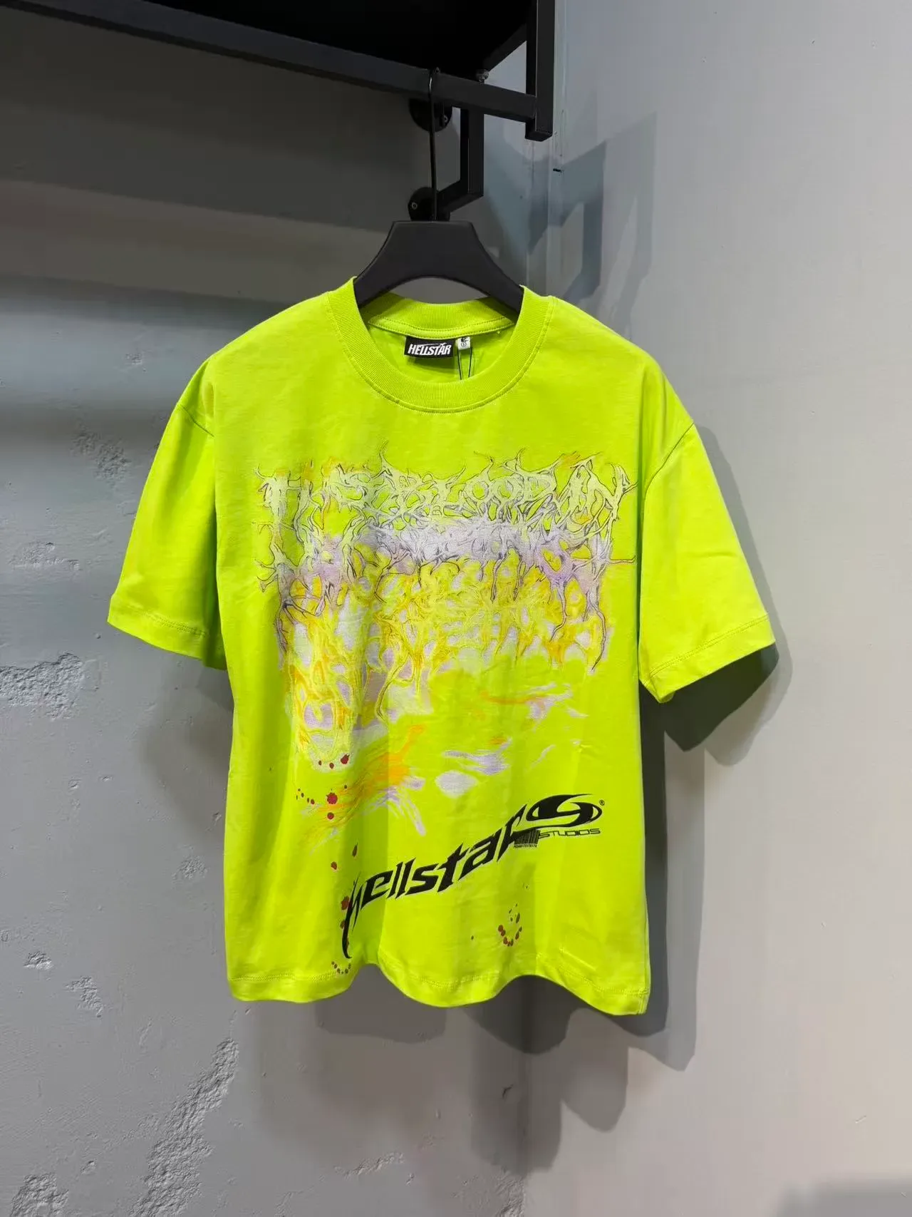 Hellstar Studios Oversized Graphic Print Lime Green T-Shirt 5