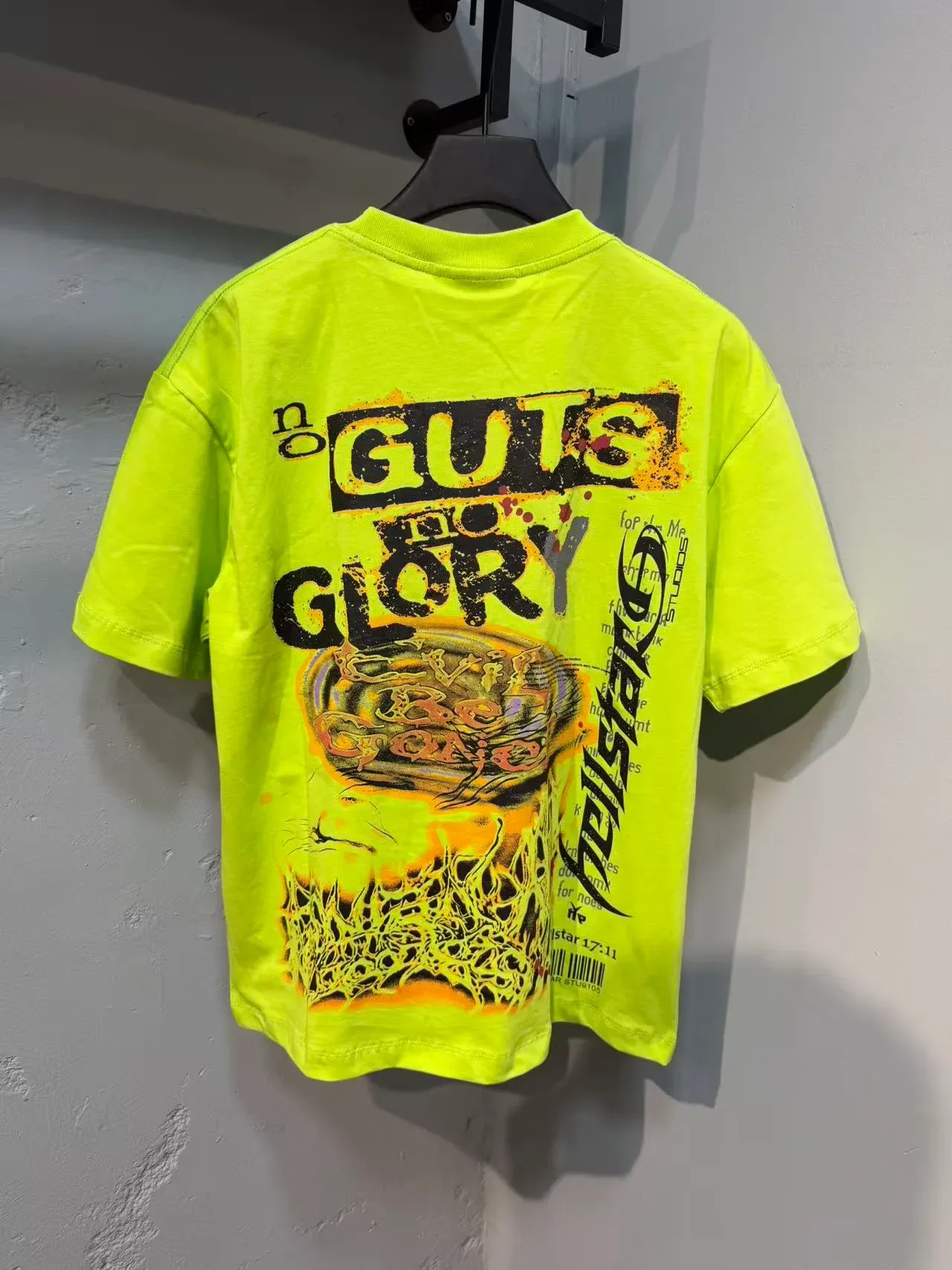 Hellstar Studios Oversized Graphic Print Lime Green T-Shirt 6