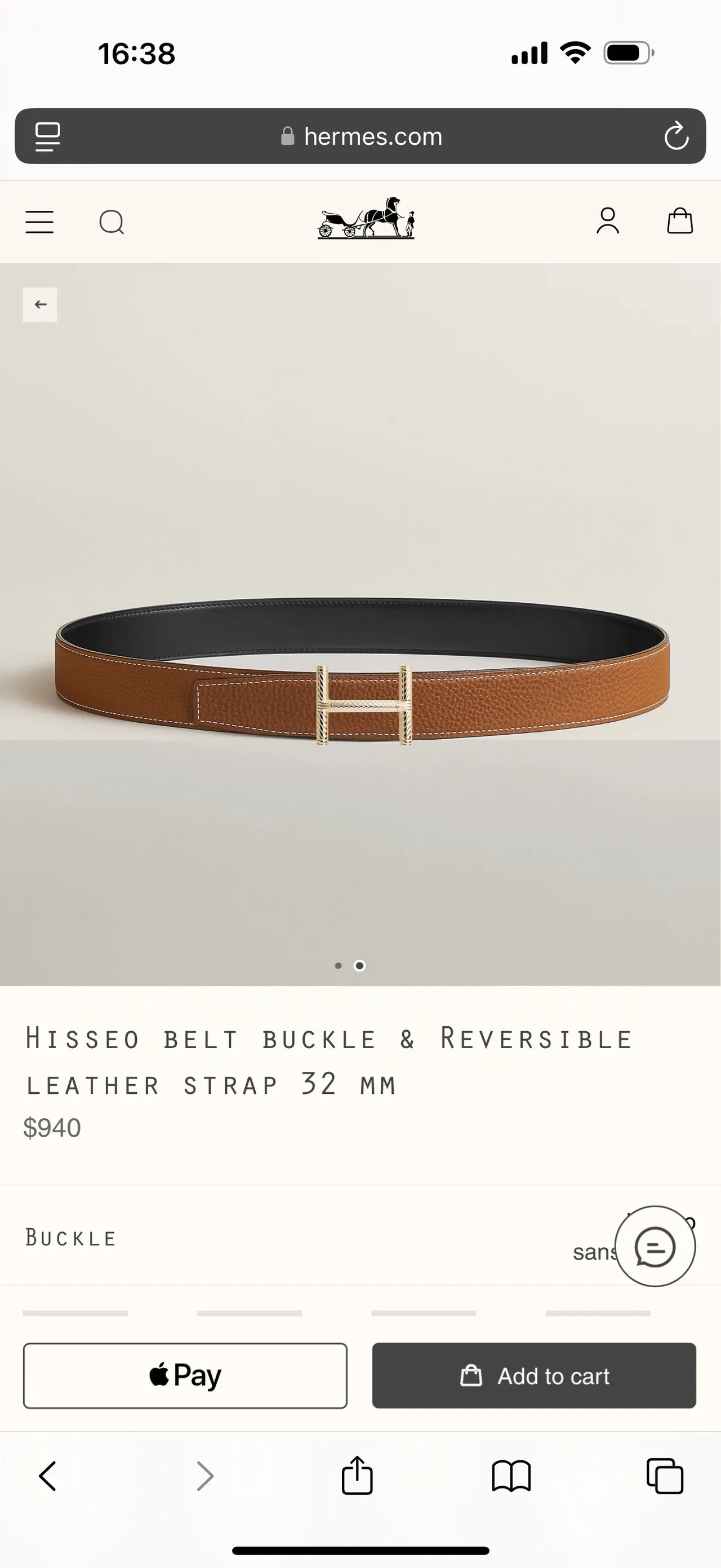 Hermès Constance Belt বাদামি সোনা কণিকাযুক্ত বিকৃত H-বাকল চামড়ার বেল্ট 19