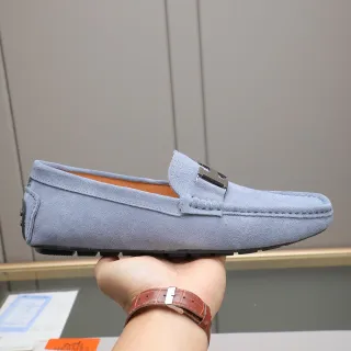 Hermès H Loafer Light Blue Suede Loafers
