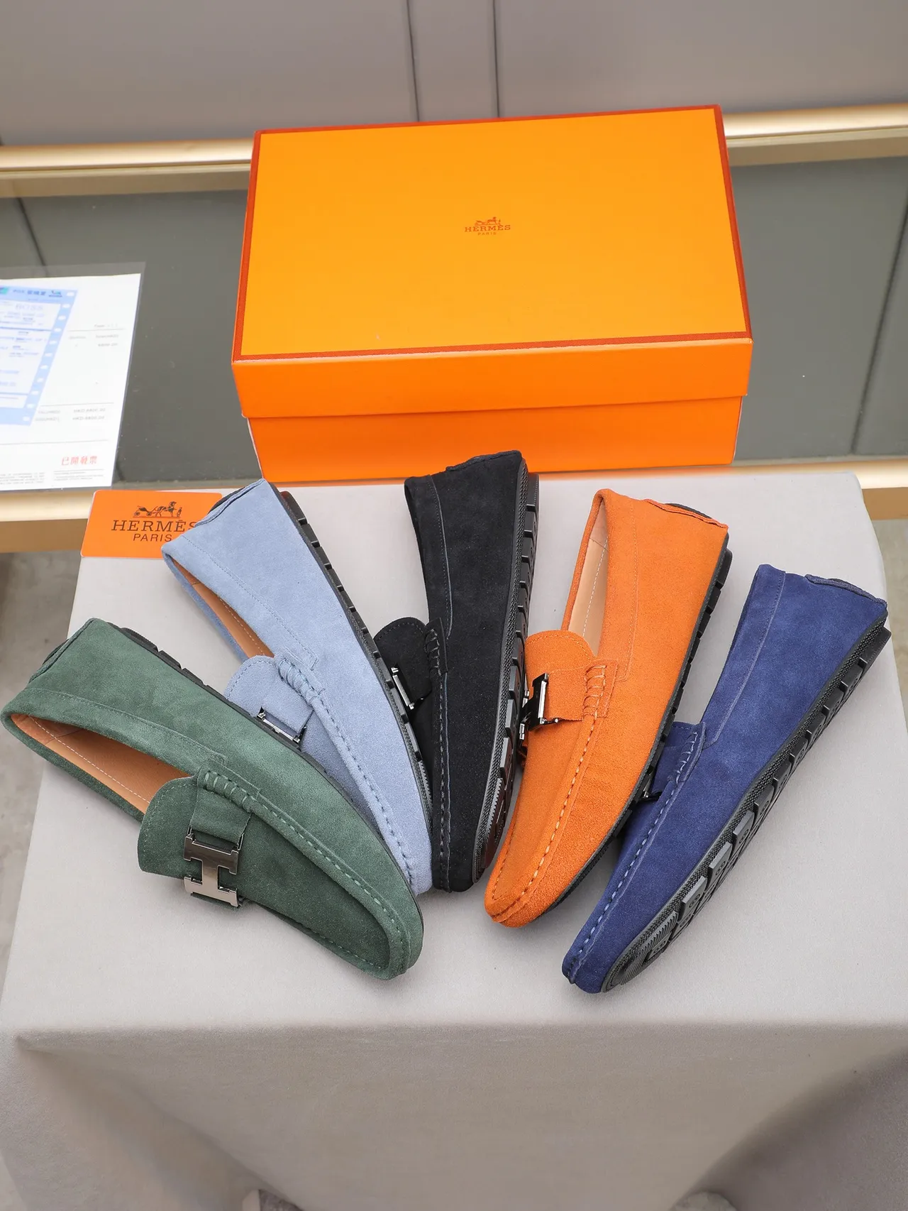 Hermès H Loafer Light Blue Suede Loafers 2