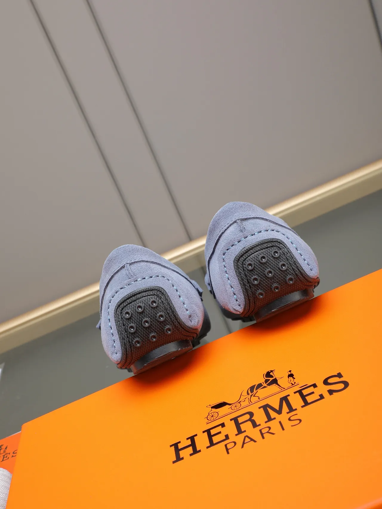 Hermès H Loafer Light Blue Suede Loafers 4