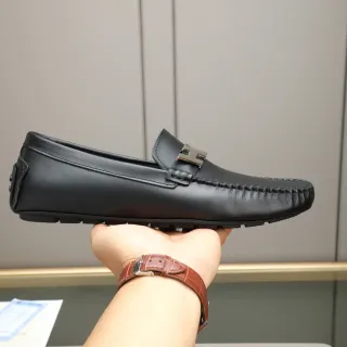Hermès H Logo Loafer Black Leather Loafer