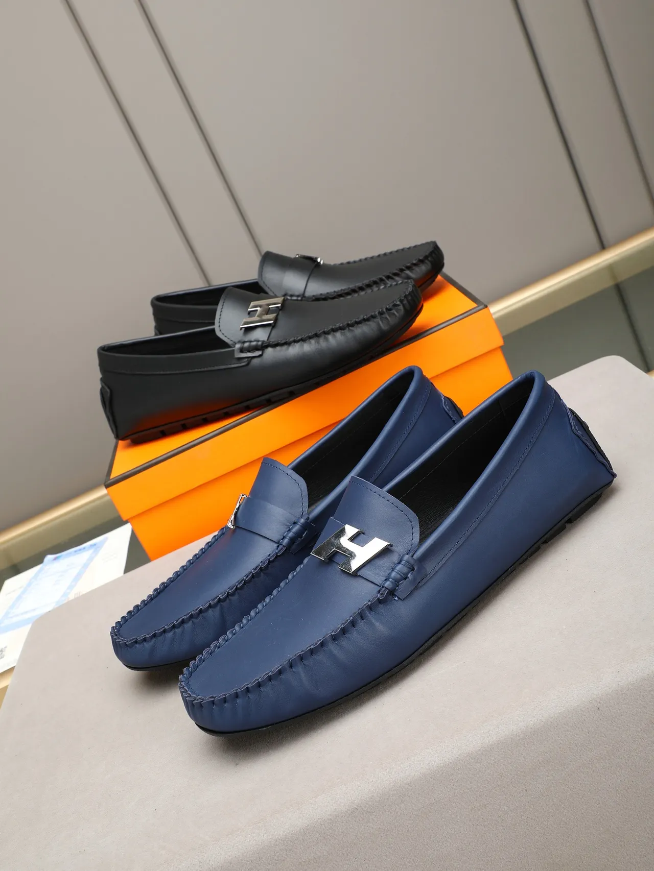 Hermès H Logo Loafer Black Leather Loafer 2