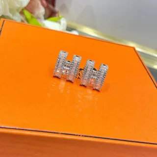 Hermès H Motif Baguette-Cut Crystal Earrings