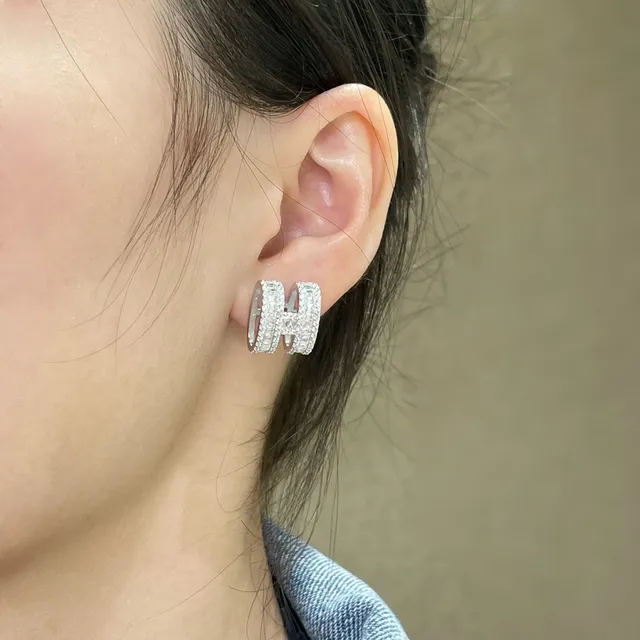 Hermès H Motif Baguette-Cut Crystal Earrings 9