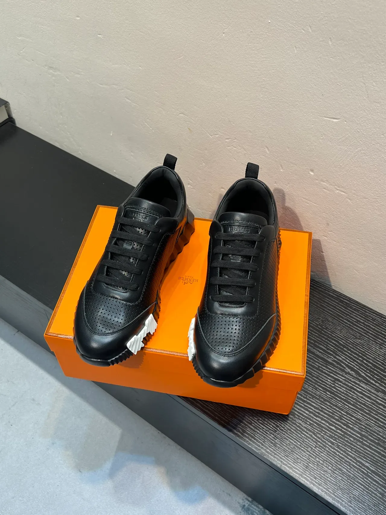 Hermès Le City Black Perforated Leather Lifestyle Sneaker 2
