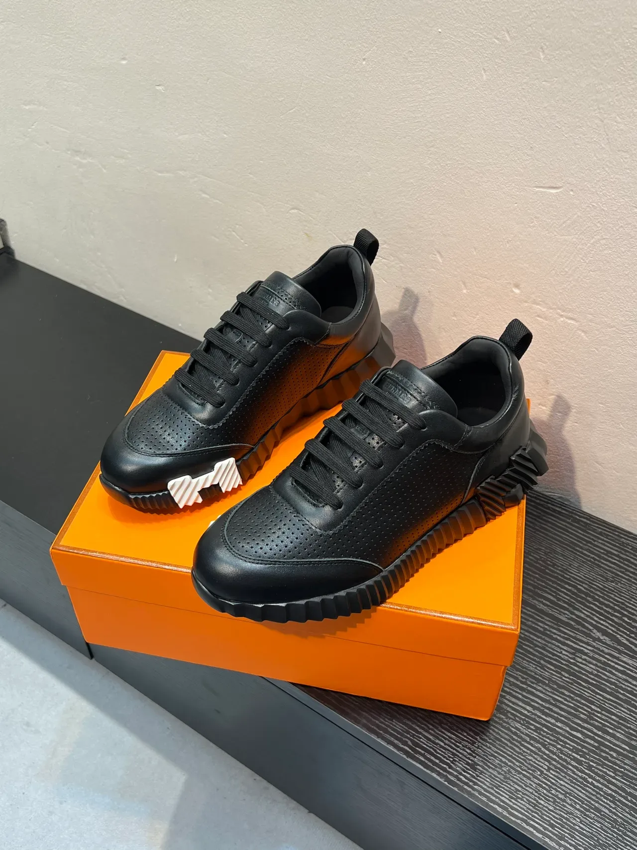 Hermès Le City Black Perforated Leather Lifestyle Sneaker 3
