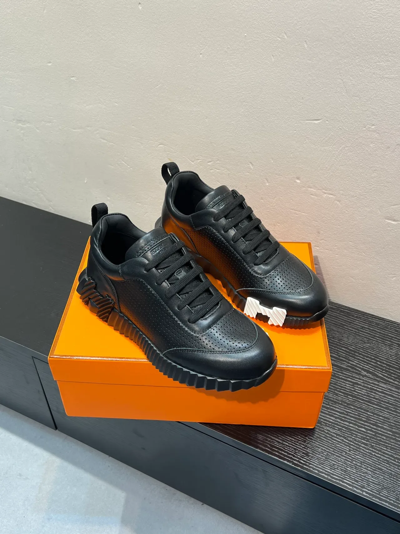 Hermès Le City Black Perforated Leather Lifestyle Sneaker 5