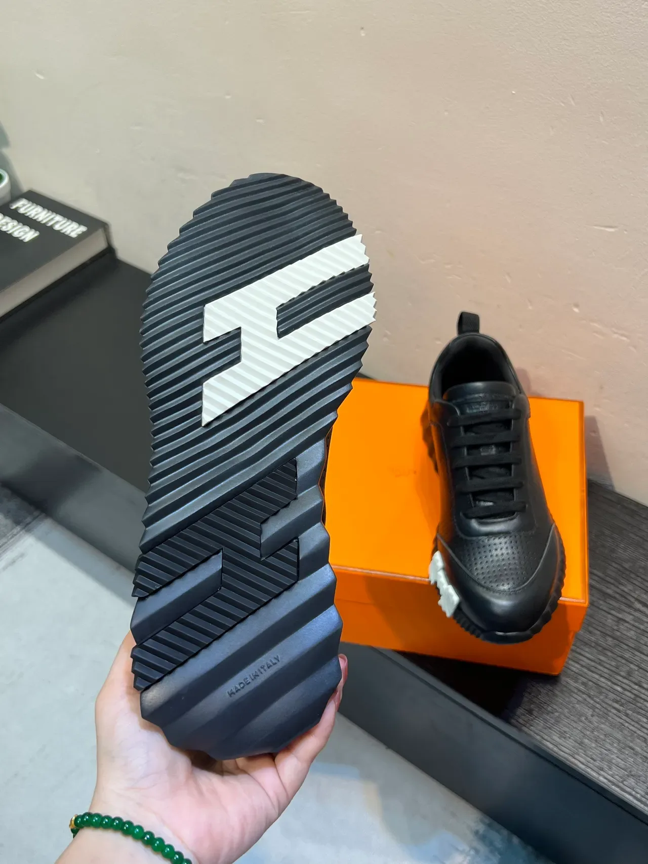 Hermès Le City Black Perforated Leather Lifestyle Sneaker 9