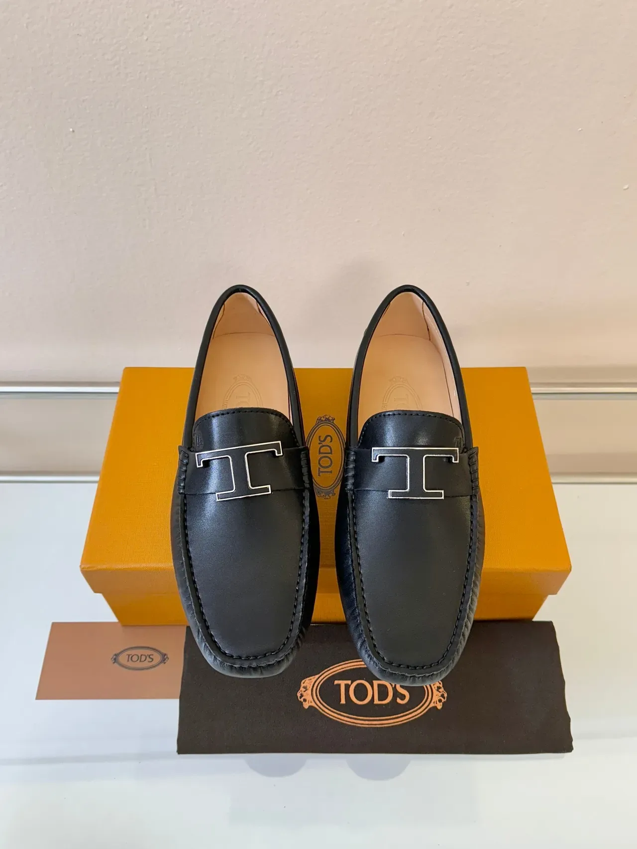 Hermès Oran Black Leather H-Buckle Loafers 6