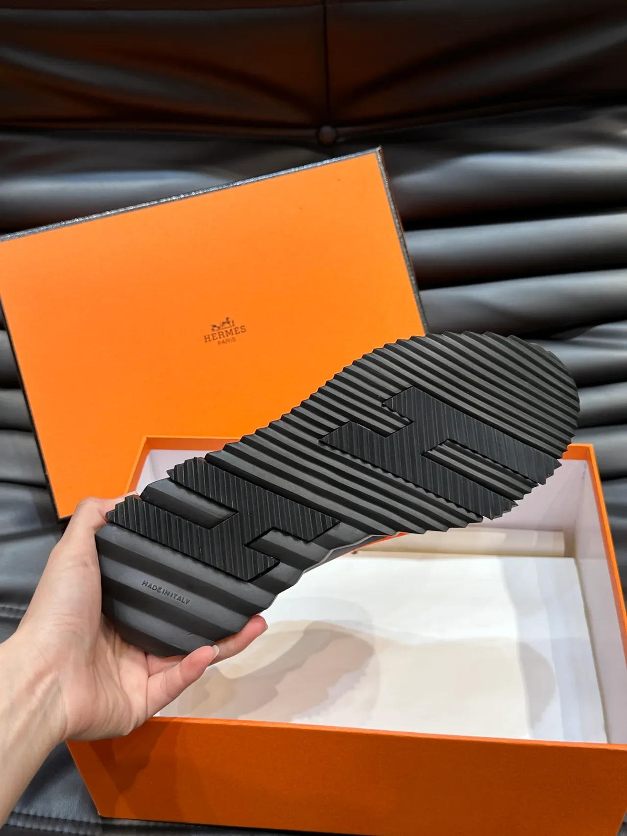 Hermès Oran Runner কমলা নেভি ধূসর লাইফস্টাইল স্নিকার 2