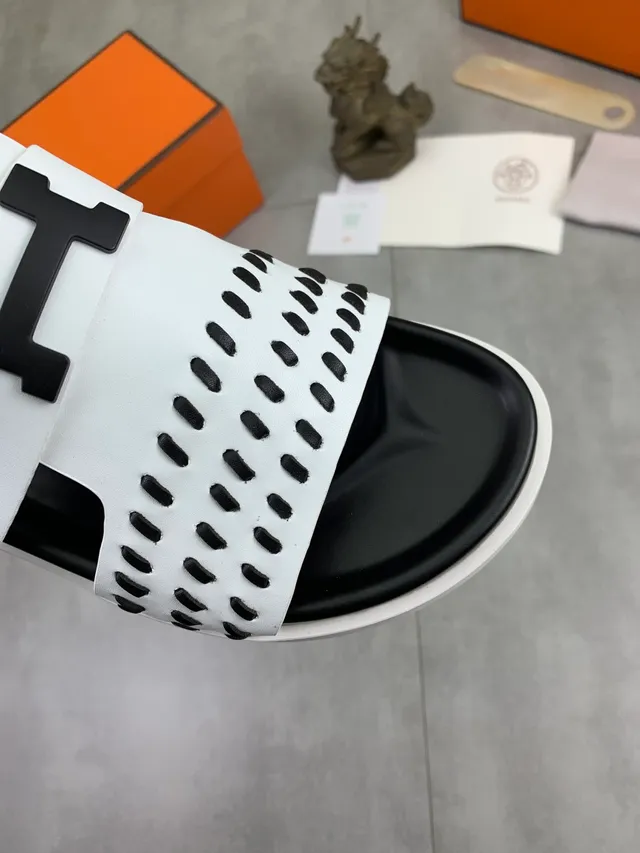 Hermès Oran Slide Perforated Strap Slippers 4