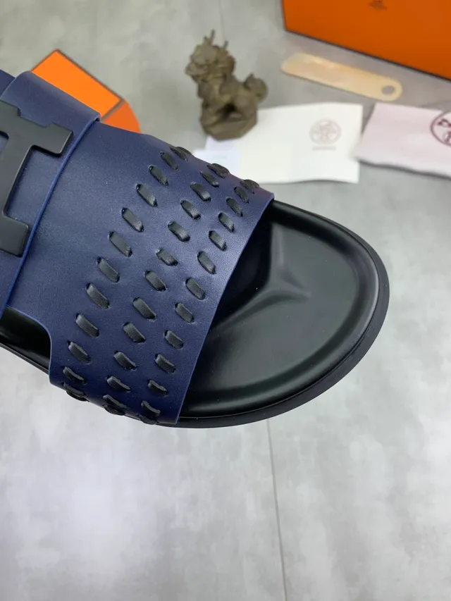 Hermès Oran Slide Perforated Strap Slippers 6