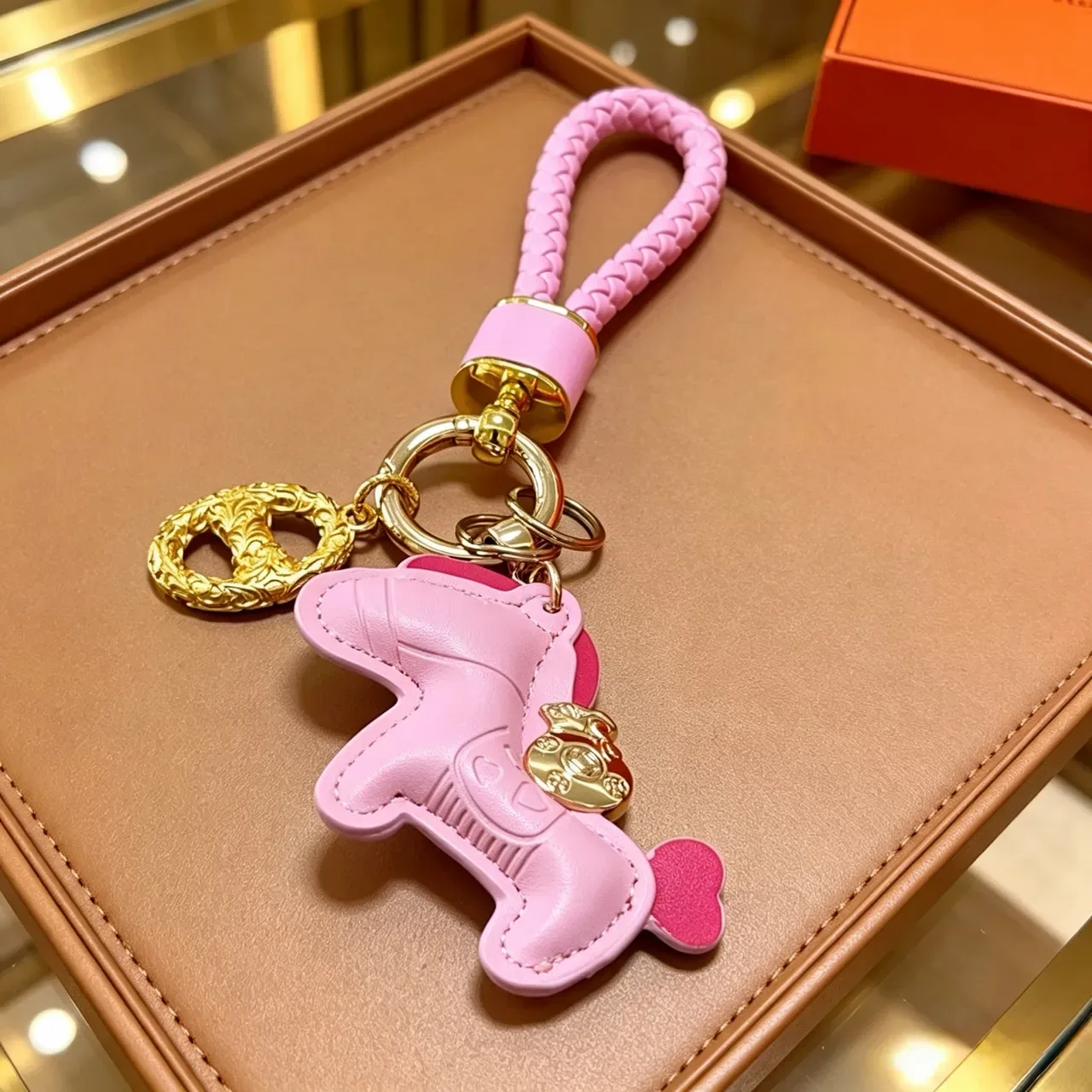 Hermès Ouro Rosa Couro Charme de Cavalo Cinta Trançada Bolsa 3